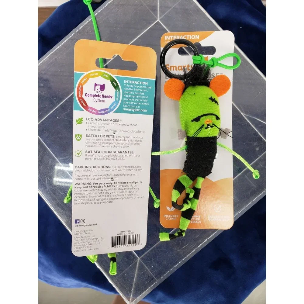 SmartyKat Bouncy Mouse Cat Toy Bungee Toy Frankenkitty Set‎ of 2